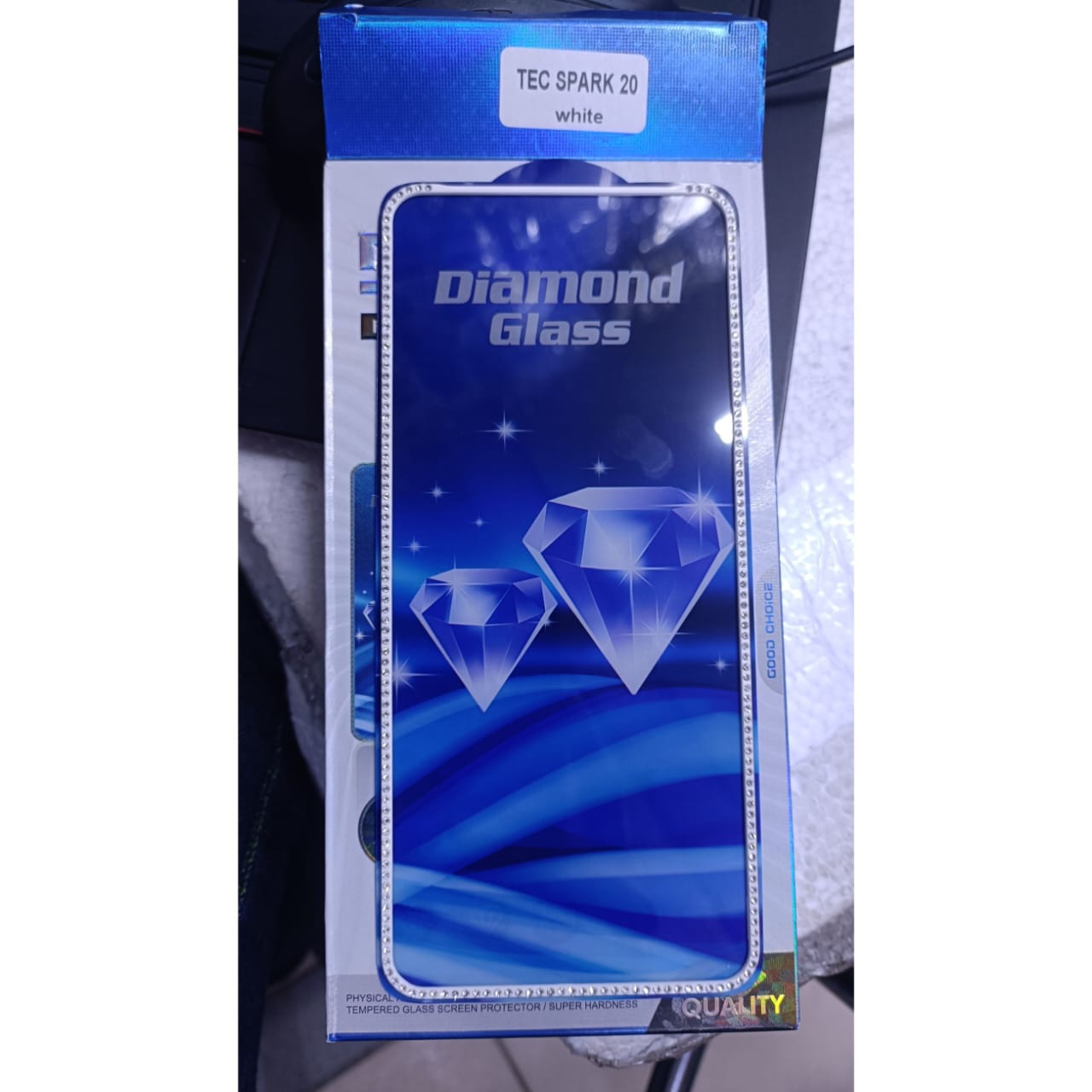 Diamond Mobile Phone Screen Glass Film white techno spark 20