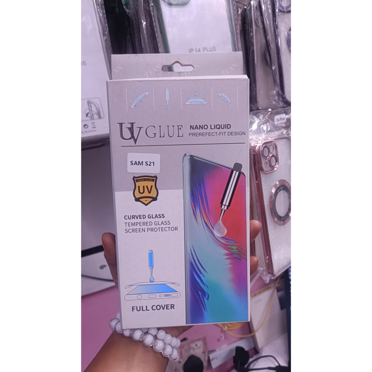 Nano UV Glue Curve Temper Glass Screen Protector For Samsung Galaxy S21