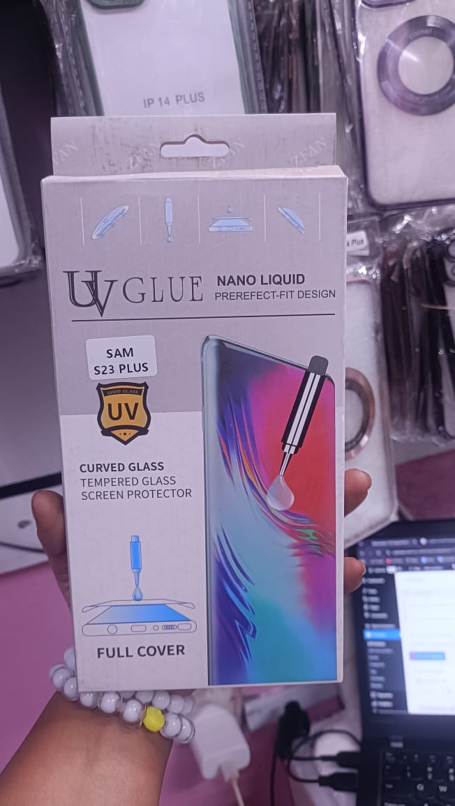 uv Curved glue Glass Screen Protector for Samsung Galaxy S23 Plus