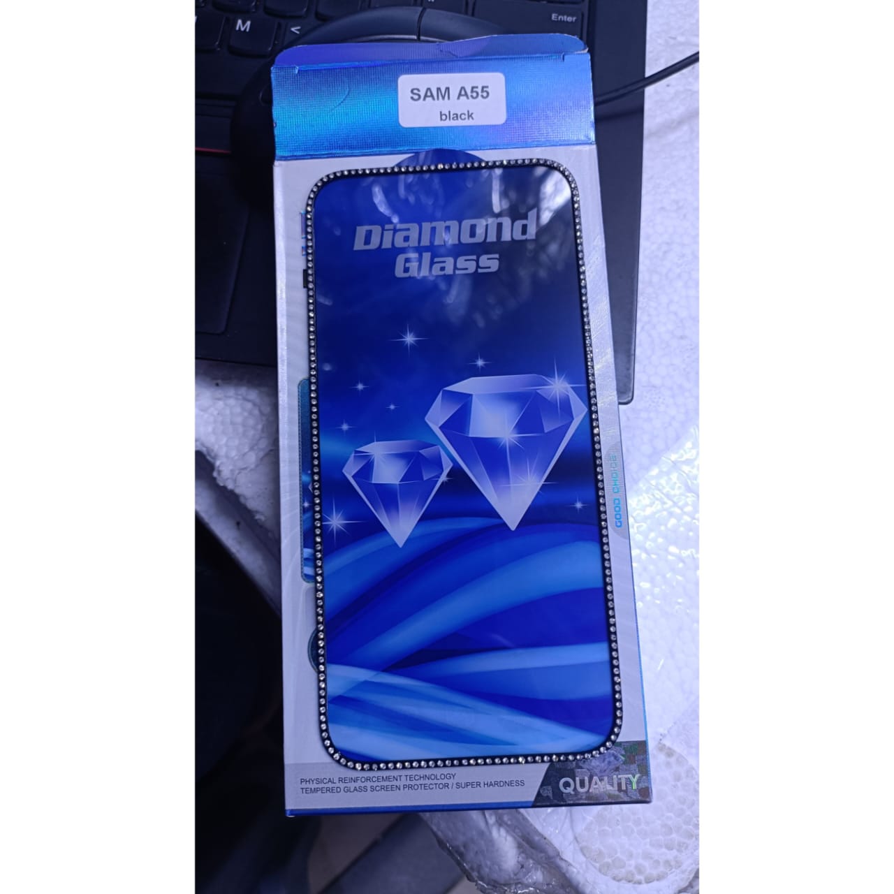 Diamond Mobile Phone Screen Glass Film black for samsung A55