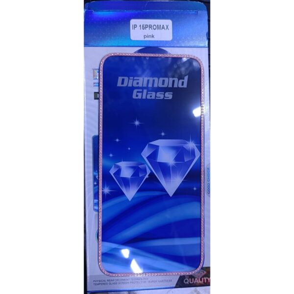 Diamond Mobile Phone Screen Glass Film pink for iphone 15 promax