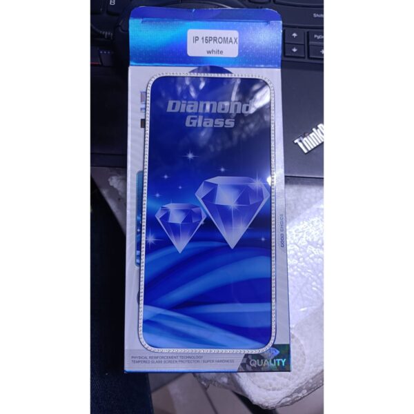 Diamond Mobile Phone Screen Glass Film white for iphone 15 promax