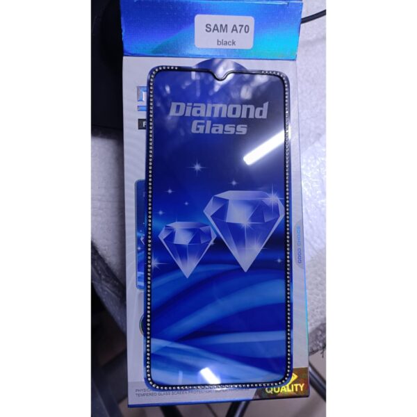 Diamond Mobile Phone Screen Glass Film black for samsung A70