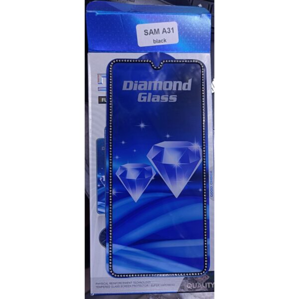 Diamond Mobile Phone Screen Glass Film black for samsung A31