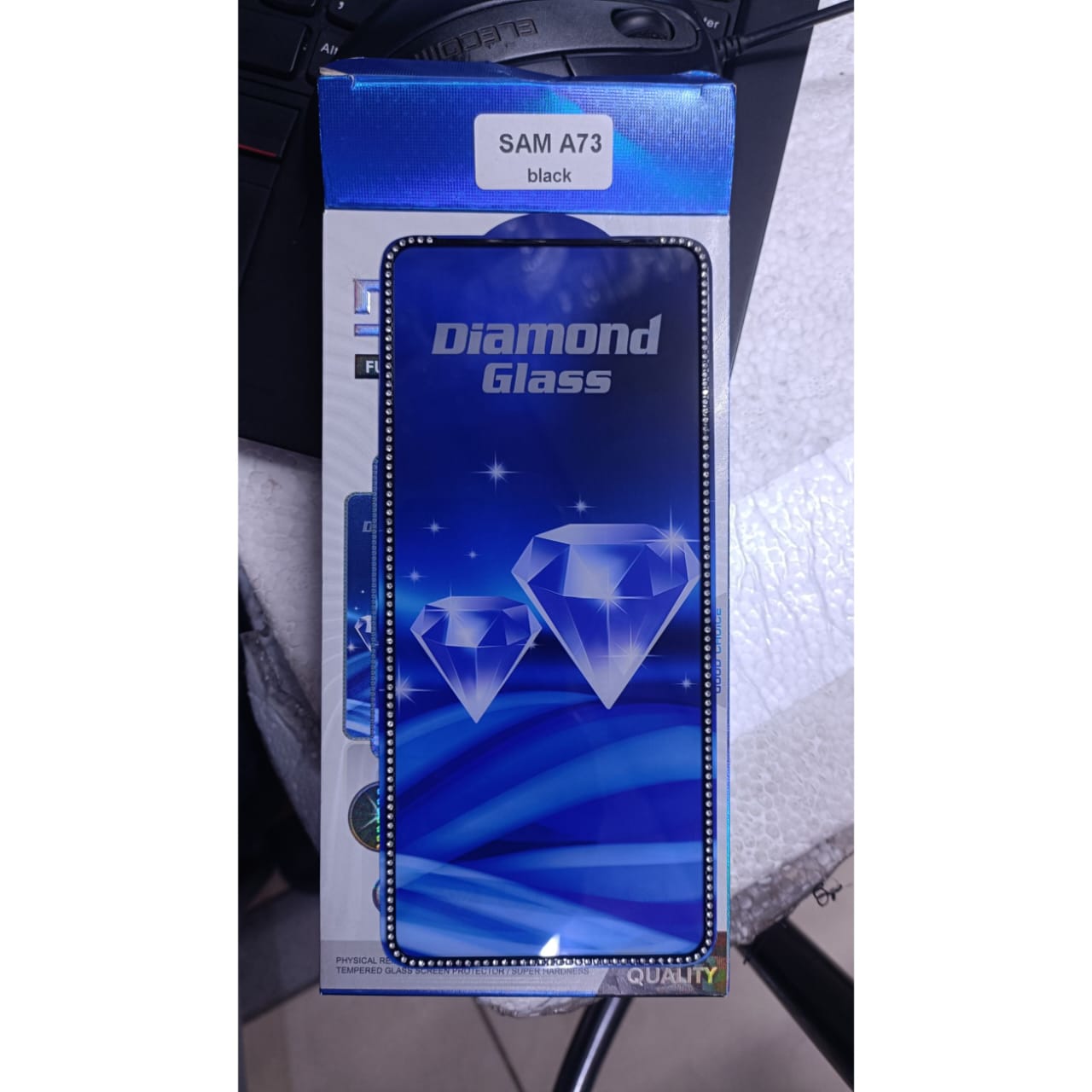 Diamond Mobile Phone Screen Glass Film black for samsung A73