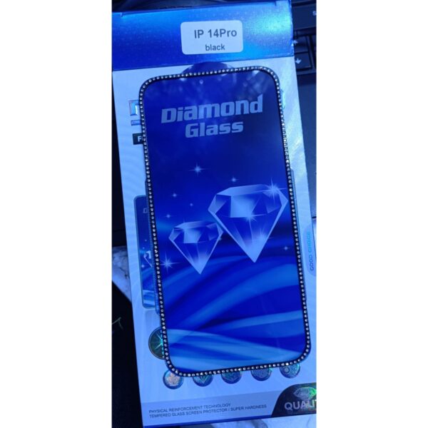 Diamond Mobile Phone Screen Glass Film black for iphone 14 pro