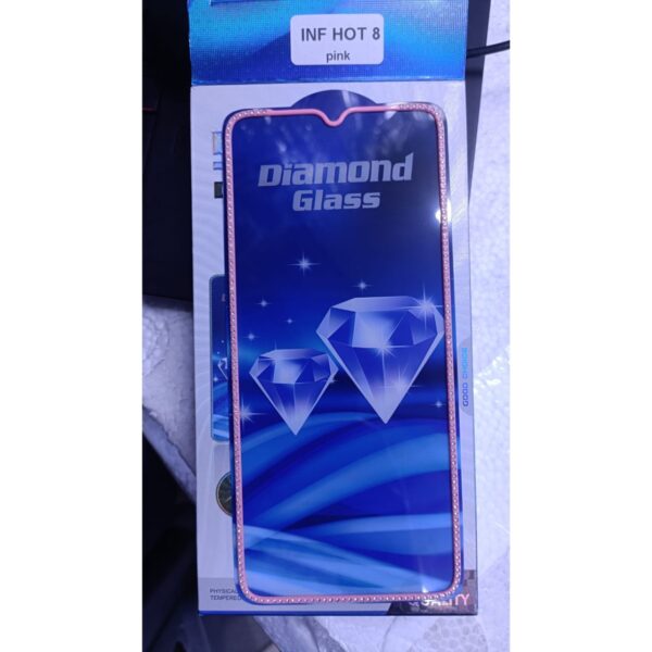 Diamond Mobile Phone Screen Glass Film pink for infinix hot 8