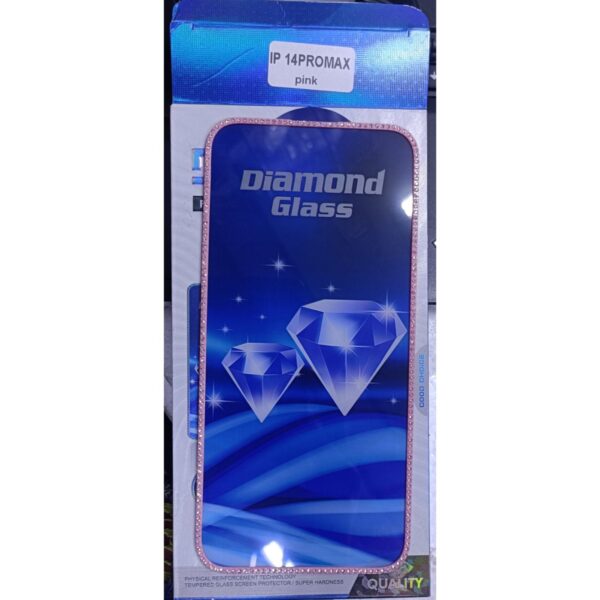 Diamond Mobile Phone Screen Glass Film pink for iphone 14 promax