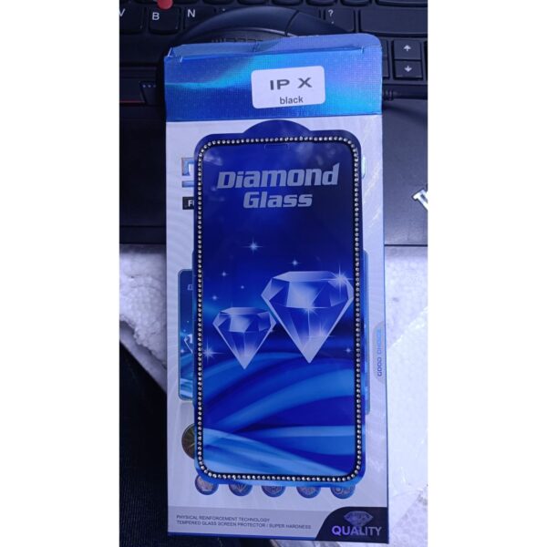 Diamond Mobile Phone Screen Glass Film Black for Iphone X