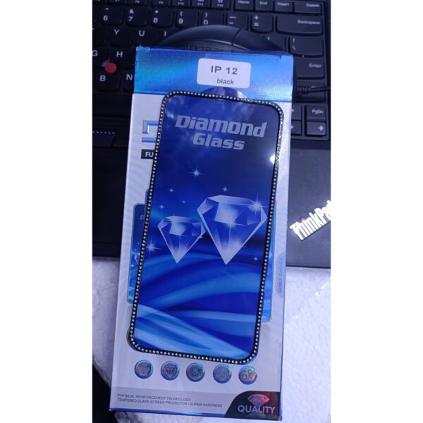 Diamond Mobile Phone Screen Glass Film black for iphone 12