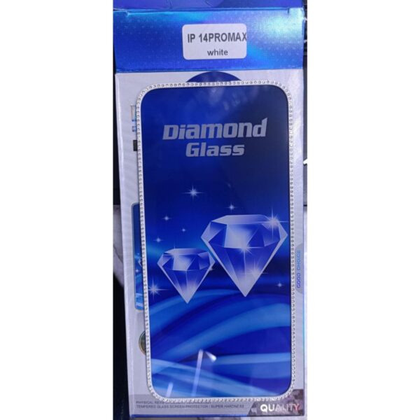 Diamond Mobile Phone Screen Glass Film white for iphone 14 promax