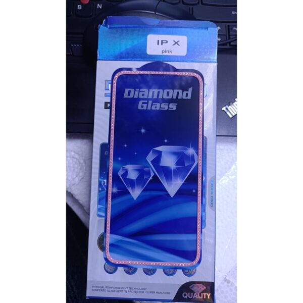 Diamond Mobile Phone Screen Glass Film Pink for Ipone x