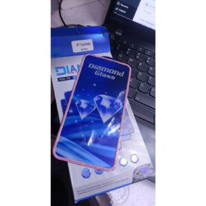 Silk Print Diamond Tempered Glass Screen Protector for iphone 11 Pro pink