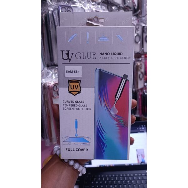 UV Glue Curve Tempered Glass Screen Protector For Samsung Galaxy S8 Plus
