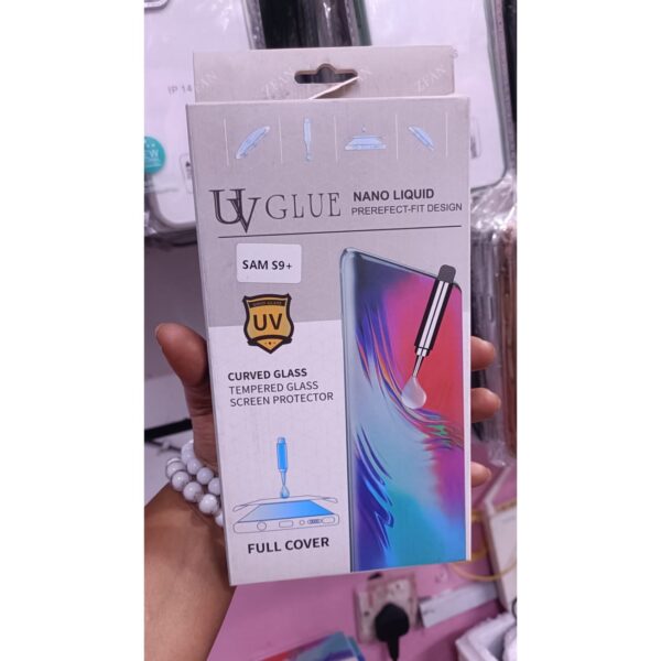 For Samsung Galaxy S9 Plus tempered Curved uv glue Full Glue Glass Protector