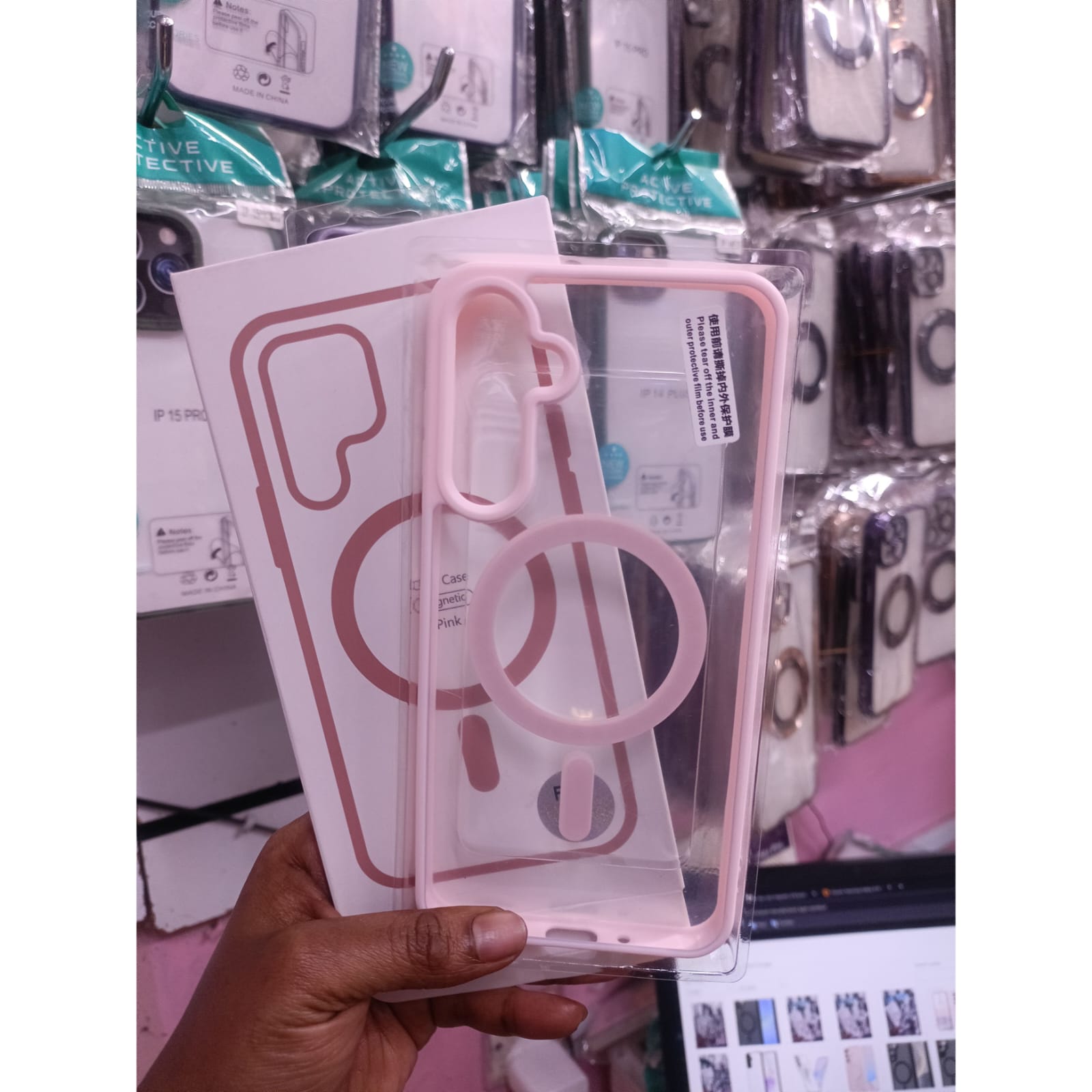 Samsung Galaxy A16 Transparent, Clear magnetic pink Unique and Stylish Phone Case