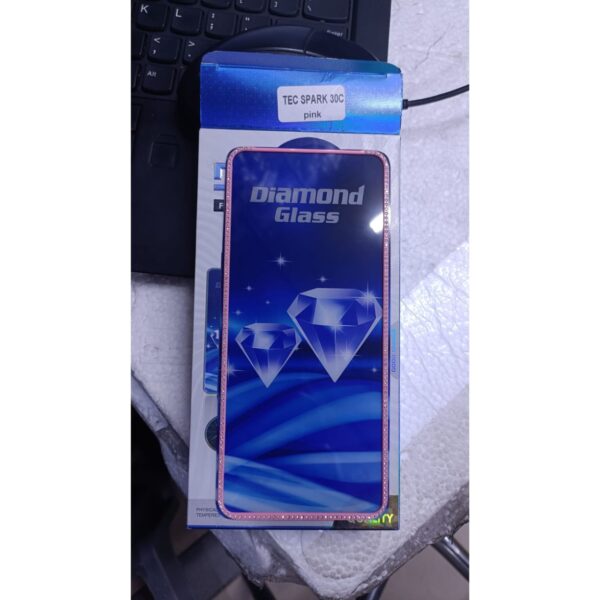 Diamond Mobile Phone Screen Glass Film pink for techno spark 30c