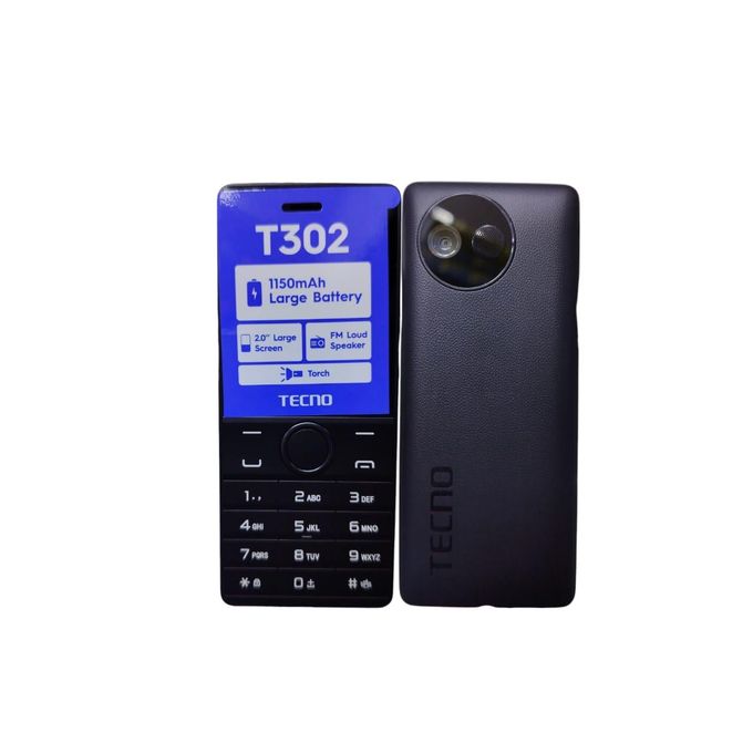 Tecno T302 Dual Sim,1150mAh Battery,FM Radio,1.77",Torchlight,4MB RAM + 4MB ROM -
