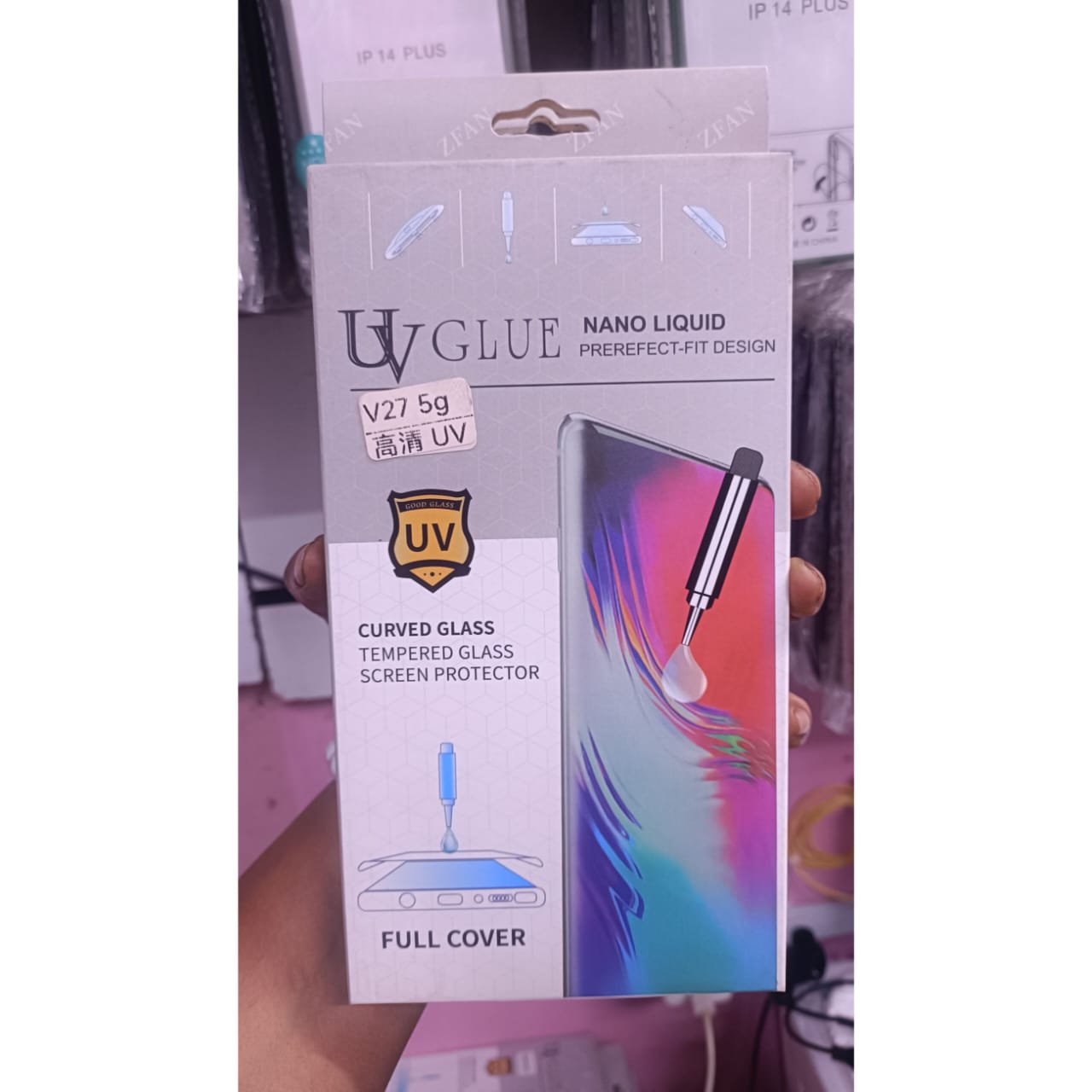 UV Liquid Full Glue Tempered Glass Screen Protector for Vivo V27 5G - Clear