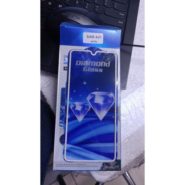 Diamond Mobile Phone Screen Glass Film white for samsung A31